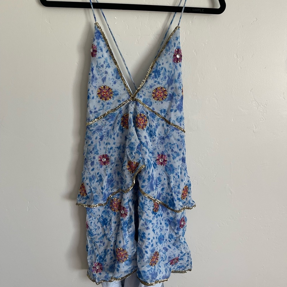 Zara blue minidress with rhinestones
